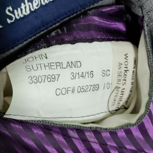 Holland & Sherry Savile Row Gray Purple Plaid Men’s 58S Blazer Jacket Sport Coat - Picture 8 of 16